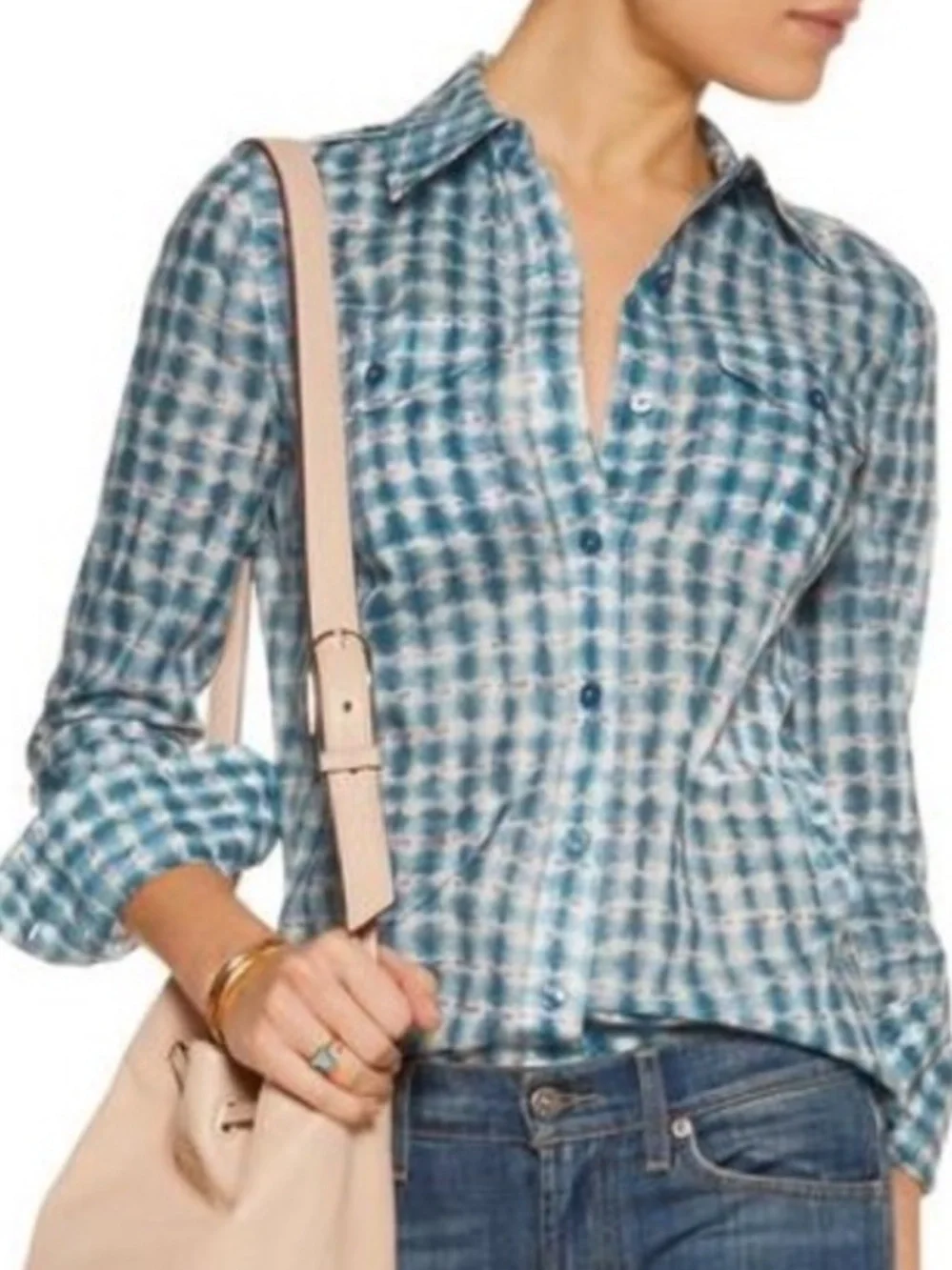Tory Burch Brigitte Blouse in Blue Sonda 6 NWOT